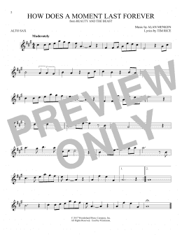page one of How Does A Moment Last Forever (from Beauty And The Beast) (Alto Sax Solo)