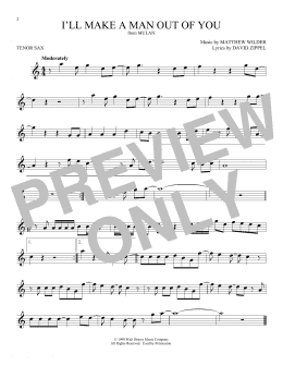 page one of I'll Make A Man Out Of You (from Mulan) (Tenor Sax Solo)