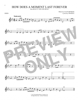 page one of How Does A Moment Last Forever (from Beauty And The Beast) (French Horn Solo)