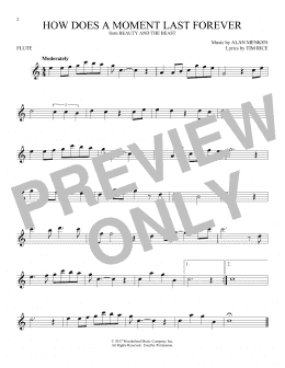 page one of How Does A Moment Last Forever (from Beauty And The Beast) (Flute Solo)