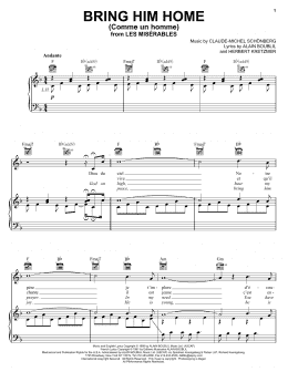 page one of Bring Him Home (Piano, Vocal & Guitar Chords (Right-Hand Melody))