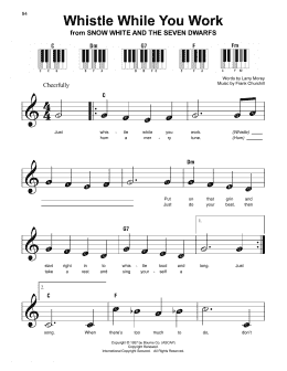 page one of Whistle While You Work (from Snow White And The Seven Dwarfs) (Super Easy Piano)