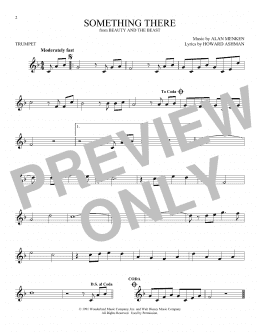 page one of Something There (from Beauty And The Beast) (Trumpet Solo)