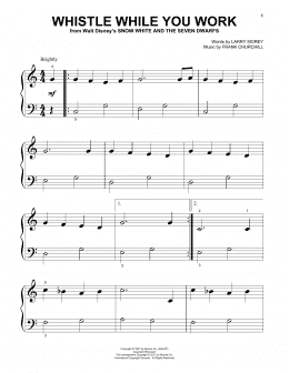 page one of Whistle While You Work (from Snow White And The Seven Dwarfs) (Beginning Piano Solo)