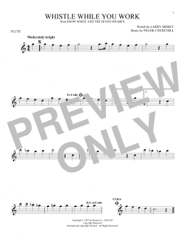page one of Whistle While You Work (from Snow White And The Seven Dwarfs) (Flute Solo)