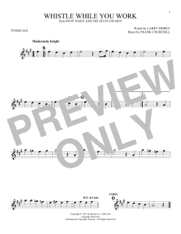 page one of Whistle While You Work (from Snow White And The Seven Dwarfs) (Tenor Sax Solo)