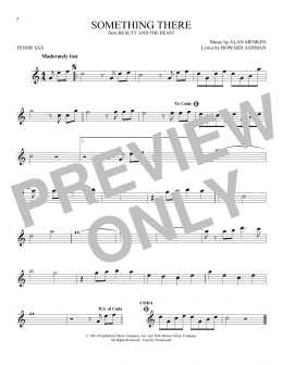 page one of Something There (from Beauty And The Beast) (Tenor Sax Solo)
