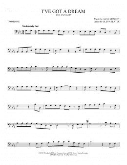 page one of I've Got A Dream (from Tangled) (Trombone Solo)