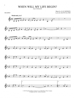 page one of When Will My Life Begin? (from Tangled) (Trumpet Solo)