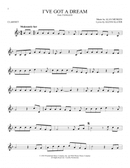 page one of I've Got A Dream (from Tangled) (Clarinet Solo)