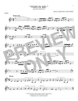 page one of "This is me." (from Ratatouille) (French Horn Solo)