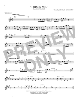 page one of "This is me." (from Ratatouille) (Tenor Sax Solo)