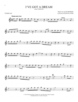 page one of I've Got A Dream (from Tangled) (Tenor Sax Solo)