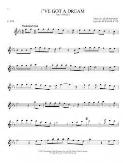 page one of I've Got A Dream (from Tangled) (Flute Solo)