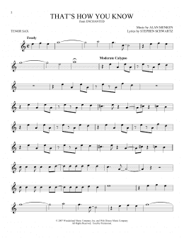 page one of That's How You Know (from Enchanted) (Tenor Sax Solo)