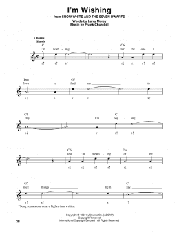 page one of I'm Wishing (from Snow White and the Seven Dwarfs) (Harmonica)