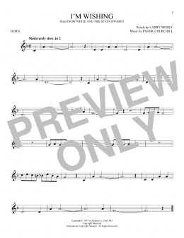 page one of I'm Wishing (from Snow White And The Seven Dwarfs) (French Horn Solo)
