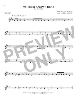 page one of Mother Knows Best (from Disney's Tangled) (Trumpet Solo)
