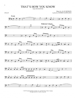 page one of That's How You Know (from Enchanted) (Cello Solo)