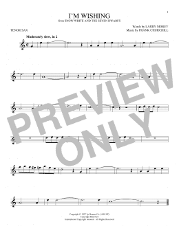 page one of I'm Wishing (from Snow White and the Seven Dwarfs) (Tenor Sax Solo)
