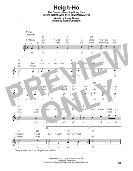 page one of Heigh-Ho (from Snow White And The Seven Dwarfs) (Harmonica)