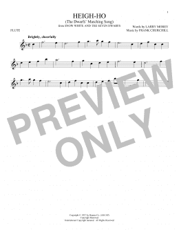 page one of Heigh-Ho (from Snow White And The Seven Dwarfs) (Flute Solo)