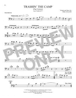 page one of Trashin' The Camp (Pop Version) (from Tarzan) (Trombone Solo)