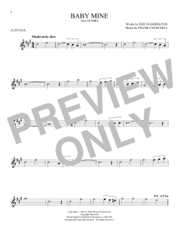 page one of Baby Mine (from Dumbo) (Alto Sax Solo)