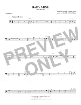 page one of Baby Mine (from Dumbo) (Trombone Solo)