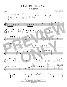 page one of Trashin' The Camp (Pop Version) (from Tarzan) (Flute Solo)
