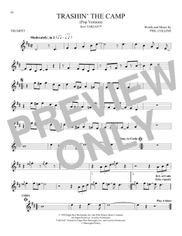 page one of Trashin' The Camp (Pop Version) (from Tarzan) (Trumpet Solo)