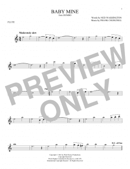 page one of Baby Mine (from Dumbo) (Flute Solo)