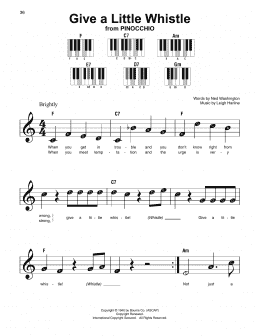 page one of Give A Little Whistle (from Pinocchio) (Super Easy Piano)