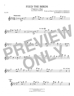 page one of Feed The Birds (Tuppence A Bag) (from Mary Poppins) (Flute Solo)