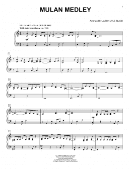 page one of Mulan Medley (arr. Jason Lyle Black) (Piano Solo)