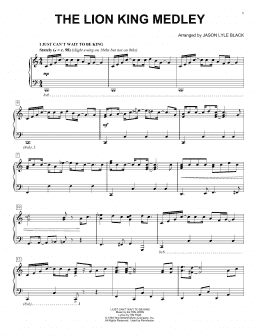 page one of Lion King Medley (arr. Jason Lyle Black) (Piano Solo)