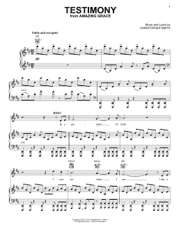 page one of Testimony (Piano, Vocal & Guitar Chords (Right-Hand Melody))