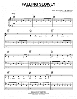 page one of Falling Slowly (from the musical Once) (Piano, Vocal & Guitar Chords (Right-Hand Melody))