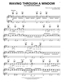 page one of Waving Through A Window (Piano, Vocal & Guitar Chords (Right-Hand Melody))