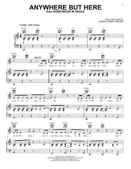 page one of Anywhere But Here (from Honeymoon in Vegas) (Piano, Vocal & Guitar Chords (Right-Hand Melody))