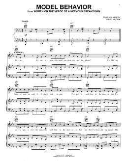 page one of Model Behavior (Piano, Vocal & Guitar Chords (Right-Hand Melody))