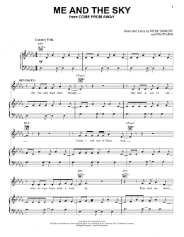 page one of Me And The Sky (Piano, Vocal & Guitar Chords (Right-Hand Melody))