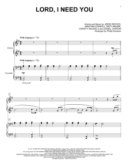 page one of Lord, I Need You (arr. Phillip Keveren) (Piano Duet)