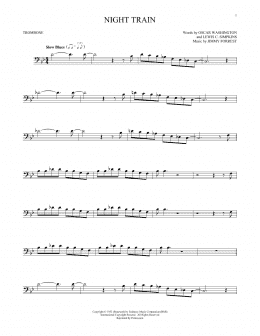 page one of Night Train (Trombone Solo)