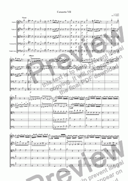 page one of Concerto VII Opus VI