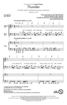 page one of Thunder (arr. Mac Huff) (SATB Choir)