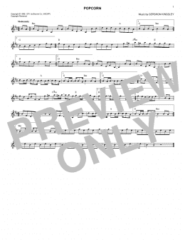 page one of Popcorn (Lead Sheet / Fake Book)