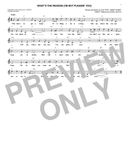 page one of What's The Reason (I'm Not Pleasin' You) (Lead Sheet / Fake Book)