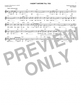 page one of I Hadn't Anyone Till You (Lead Sheet / Fake Book)