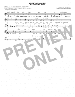 page one of Here's That Rainy Day (Lead Sheet / Fake Book)